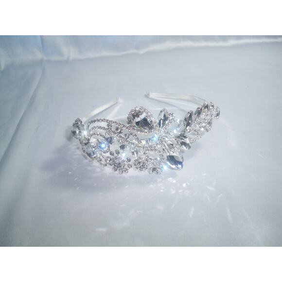 Sliver asymmetrical headband headpiece tiara bridal wedding headband headband s - Picture 1 of 5